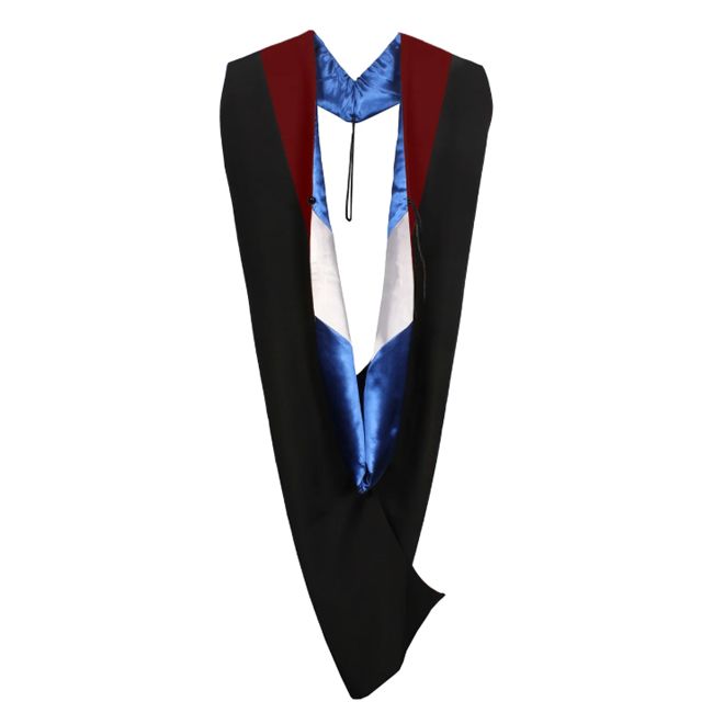 Hood-Bachelor-Maroon-RoyalBlue-White Maroon-RoyalBlue-White Bachelor Academic Graduation Hood