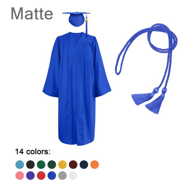 CGTH-Matte-High-School High School Graduation Cap, Gown,Tassel and Honor Cord Set Matte Finish