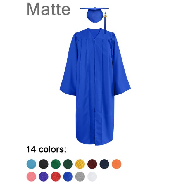 CGT-Matte-Elementary Elementary Graduation Cap, Gown and Tassel Set Matte Finish