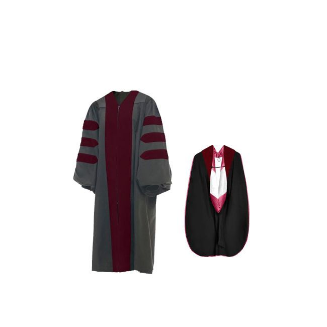GH-Faculty-NP Faculty Regalia Graduation Gown and Hood Set Without Gold Piping