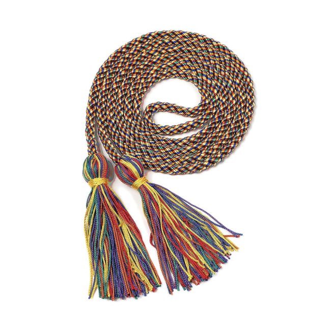 Honor-Cord-Rainbow Graduation Honor Cord Rainbow Color Intertwined