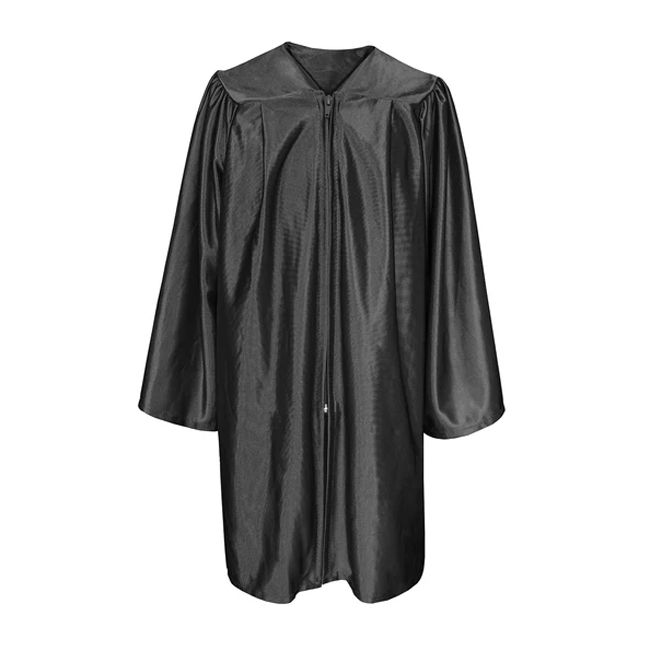 G-Shiny-Prek-Black Black Pre-K / Kindergarten Graduation Gown Only Shiny Finish