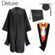 Deluxe Master Graduation Cap, Gown, Tassel, Hood and Diploma Cover Set