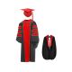 Faculty Regalia Graduation Cap, Gown, Tassel and Hood Set with Gold Piping