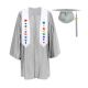 CGTS-Shiny-Prek-Silver Silver Pre-K / Kindergarten Cap, Gown, Tassel and Stole Set : Shiny Finish