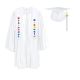 CGTS-Shiny-Prek-White White Pre-K / Kindergarten Cap, Gown, Tassel and Stole Set : Shiny Finish