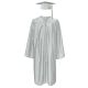 CGT-Shiny-Bachelor-Silver Silver Bachelor Graduation Cap, Gown and Tassel Set Shiny Finish - 2027