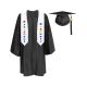 CGTS-Shiny-Prek-Black Black Pre-K / Kindergarten Cap, Gown, Tassel and Stole Set : Shiny Finish
