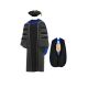 GTHVT-Faculty Faculty Regalia Graduation Gown, Tassel, Hood and Velvet Tam Set with Gold Piping
