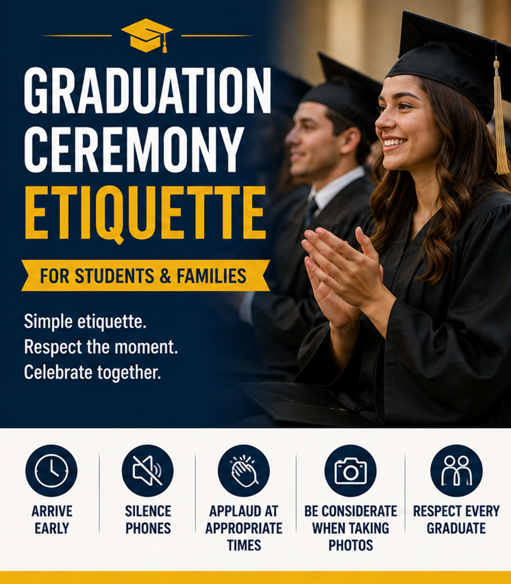 Graduation Ceremony Etiquette for Students and Families Graduation ceremony etiquette guide for students and families by Graduation Cap and Gown Outlet