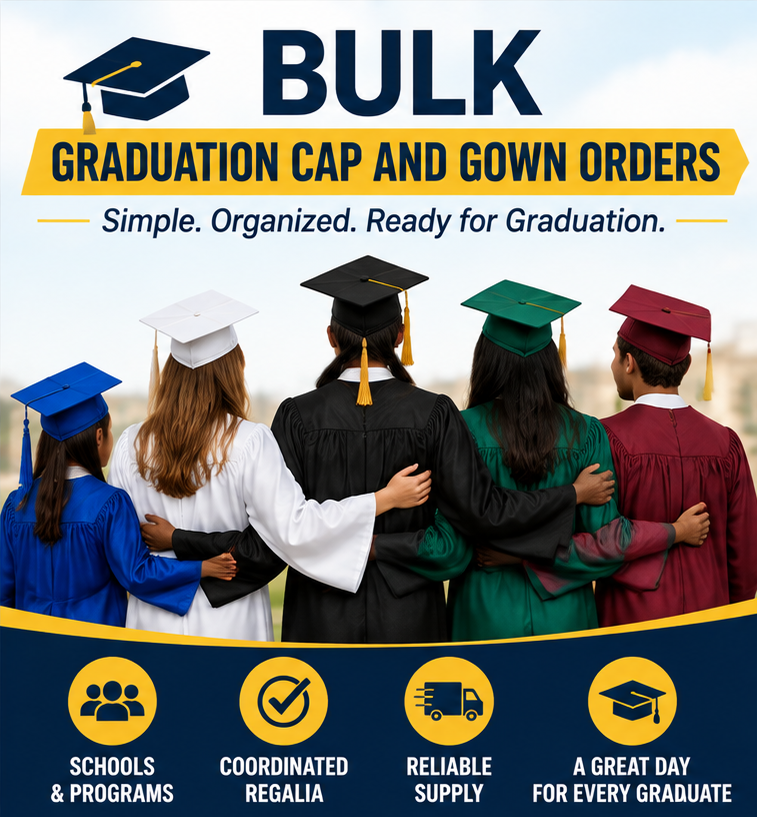 Bulk graduation cap and gown orders