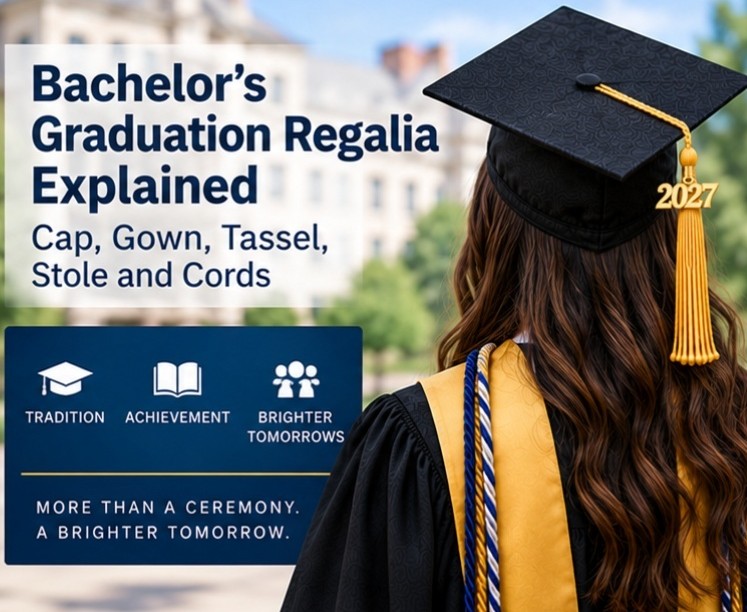Bachelor’s Graduation Regalia Explained: Cap, Gown, Tassel, Stole and Cords Bachelor’s graduation regalia cap gown and accessories - cap and gown outlet