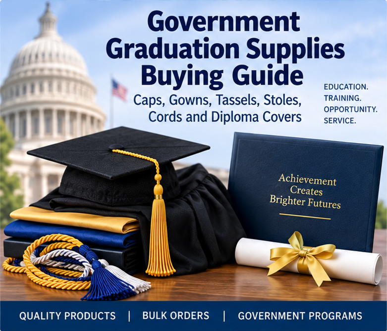 Government Graduation Supplies Buying Guide: Caps, Gowns, Tassels, Stoles, Cords and Diploma Covers Government graduation cap gown tassel stole and cord - cap and gown outlet