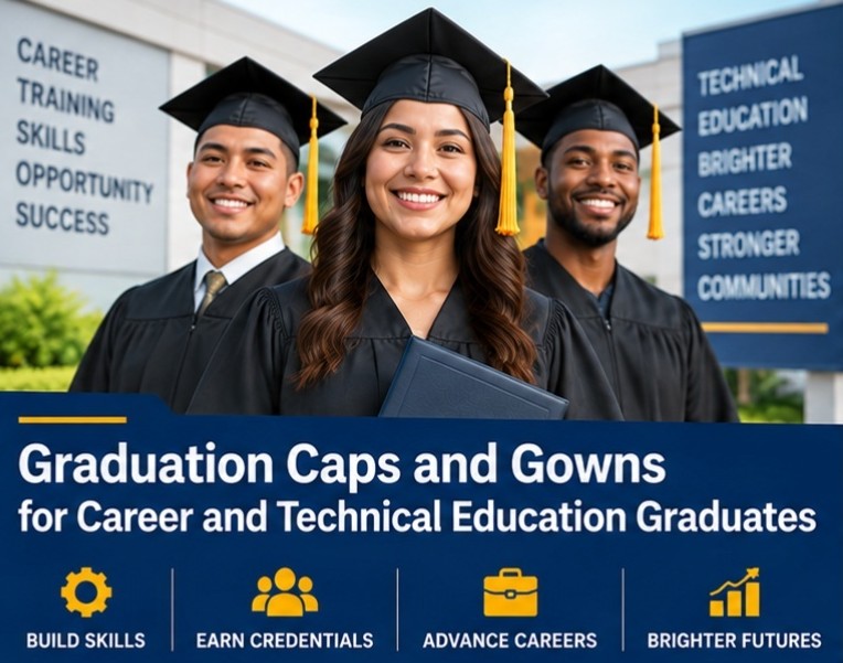 Graduation Caps and Gowns for Career and Technical Education Graduates Career and technical education graduation caps and gowns - cap and gown outlet