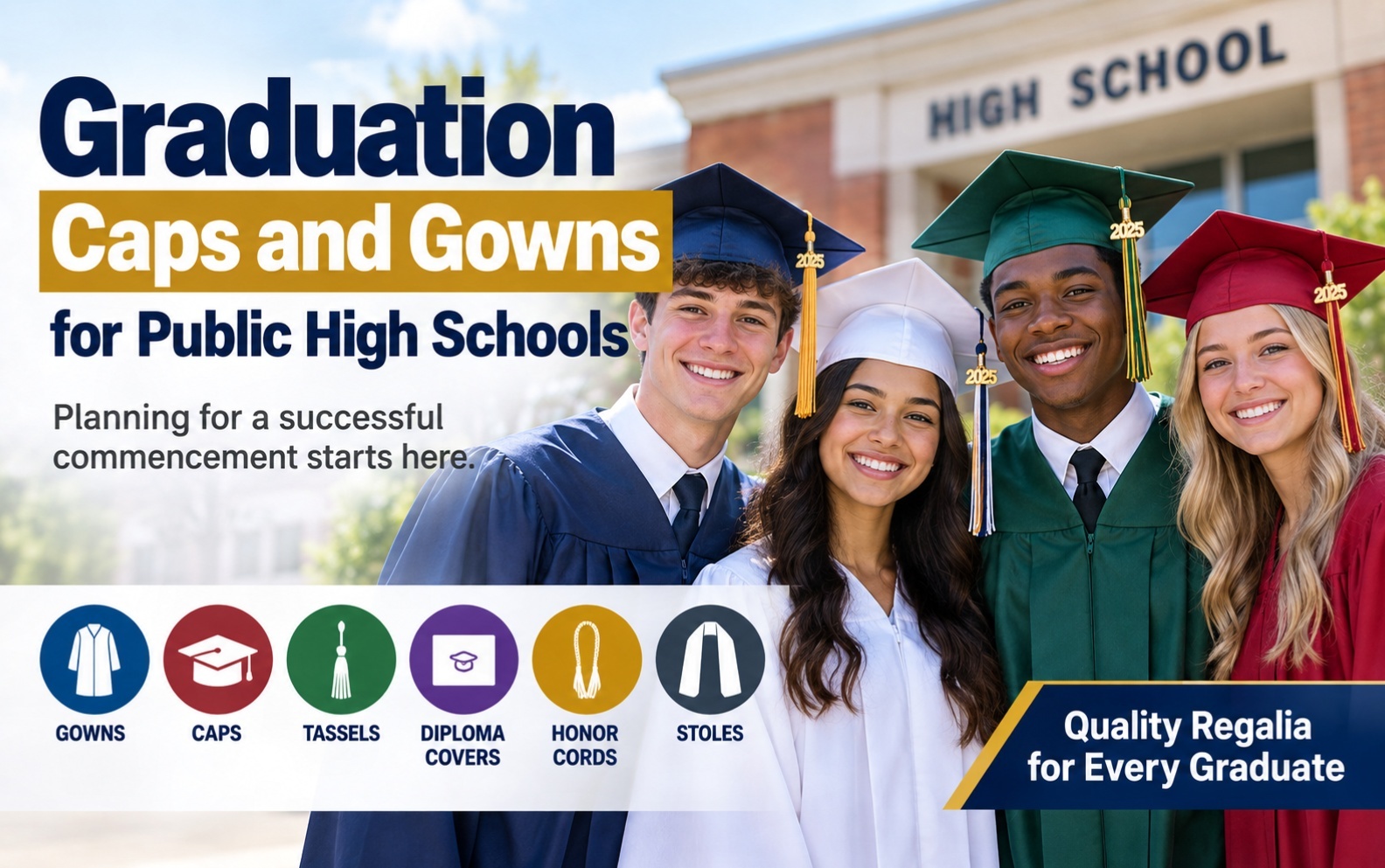 Graduation Caps and Gowns for Public High Schools Graduation caps and gowns for public high schools - cap and gown outlet