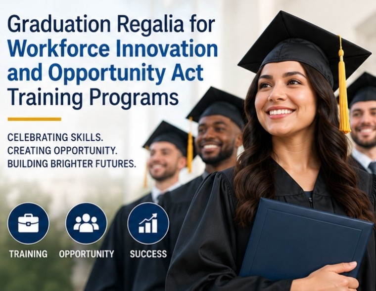 Graduation Regalia for Workforce Innovation and Opportunity Act Training Programs Workforce Innovation and Opportunity Act graduation regalia - cap and gown outlet