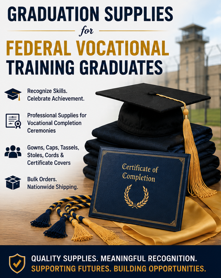 Graduation Supplies for Federal Vocational Training Graduates Graduation supplies for federal vocational training graduates - cap and gown outlet