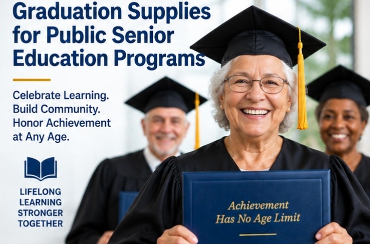 Graduation ceremony supplies for public senior education programs - cap and gown outlet