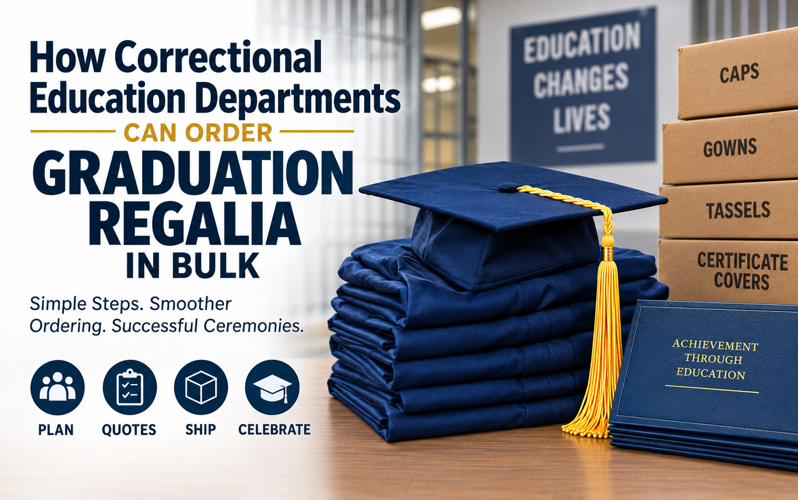 How Correctional Education Departments Can Order Graduation Regalia in Bulk Correctional education departments ordering graduation regalia in bulk - cap and gown outlet