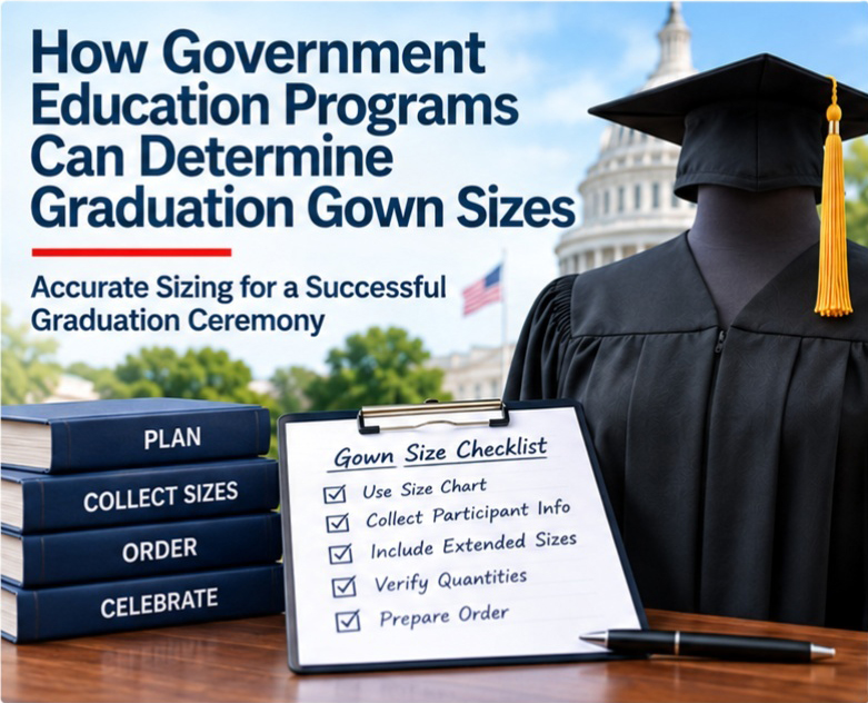 Government education program graduation gown size guide - cap and gown outlet