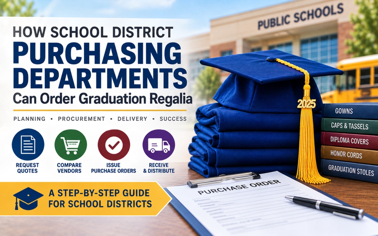 How School District Purchasing Departments Can Order Graduation Regalia How school district purchasing departments can order graduation regalia - cap and gown outlet